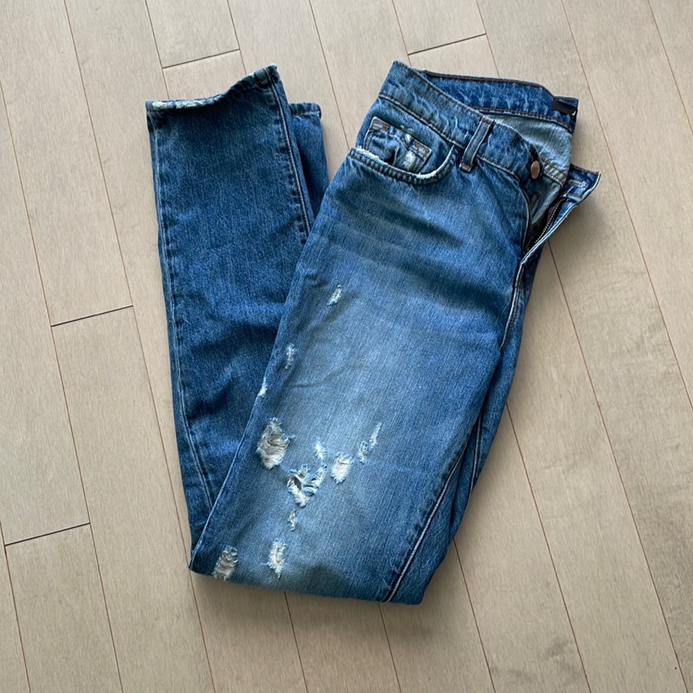 J BRAND “broken” distressed jeans
